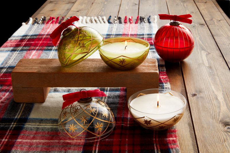 Green Glass Ornament Candle--Lemons and Limes Boutique