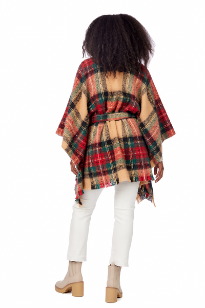 Brinley Belted Poncho in Tan by Mudpie--Lemons and Limes Boutique