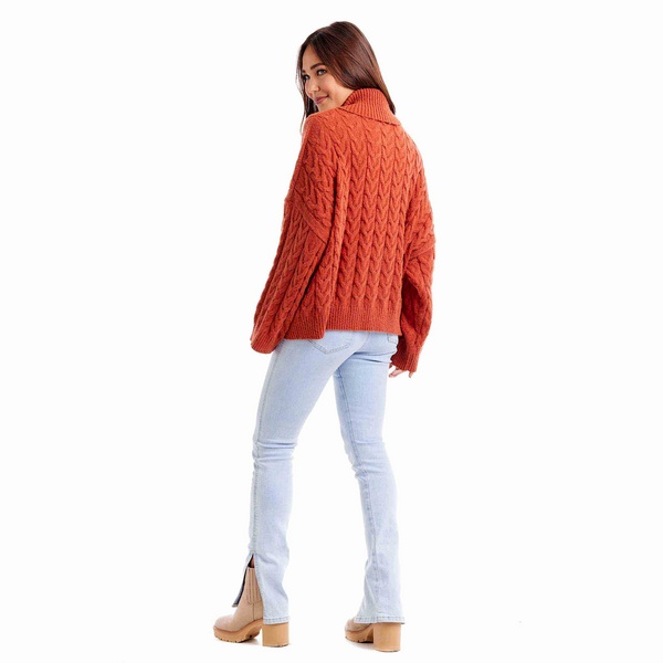 Radley Cable Knit Sweater in Rust by Mudpie--Lemons and Limes Boutique