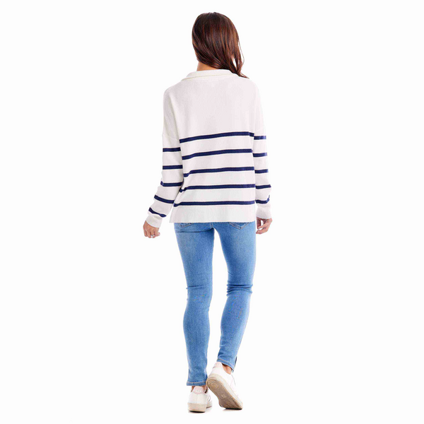 Carlisle Stripe Pullover in Navy and White by Mudpie--Lemons and Limes Boutique