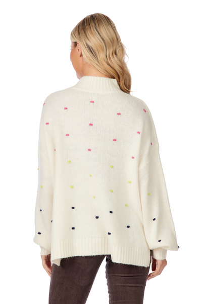 White Novie Pom-Pom Sweater by Mudpie--Lemons and Limes Boutique