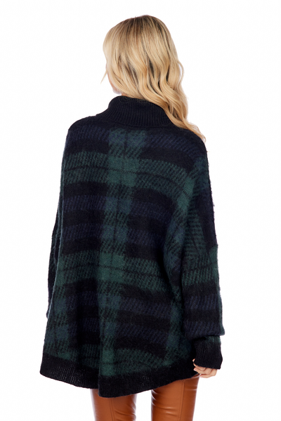 Carla Plaid Sweater in Green by Mudpie--Lemons and Limes Boutique