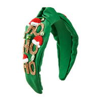 Ho Ho Ho Holiday Beaded Headband by Mudpie--Lemons and Limes Boutique