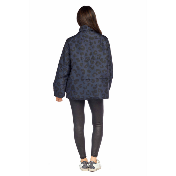 Wade Leopard Puffer Jacket in Navy by Mudpie--Lemons and Limes Boutique