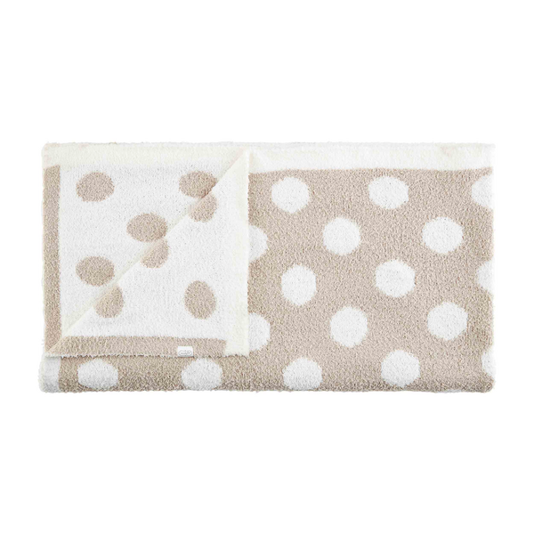 Tan Polka Dot Chenille Blanket by Mudpie--Lemons and Limes Boutique