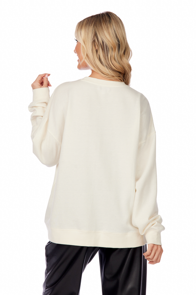 White Champagne Sparkle Sweatshirt by Mudpie-Lemons and Limes Boutique