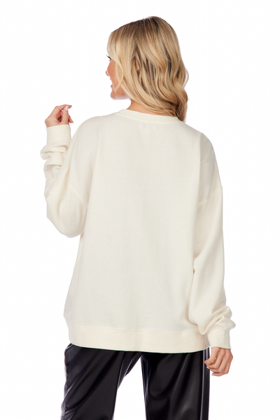 White Champagne Sparkle Sweatshirt by Mudpie--Lemons and Limes Boutique