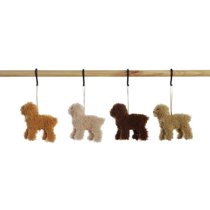 Furry Poodle Ornament, 4 Colors--Lemons and Limes Boutique