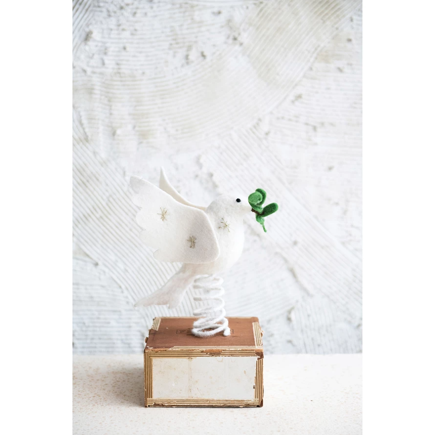 Wool Felt Dove Tree Topper--Lemons and Limes Boutique