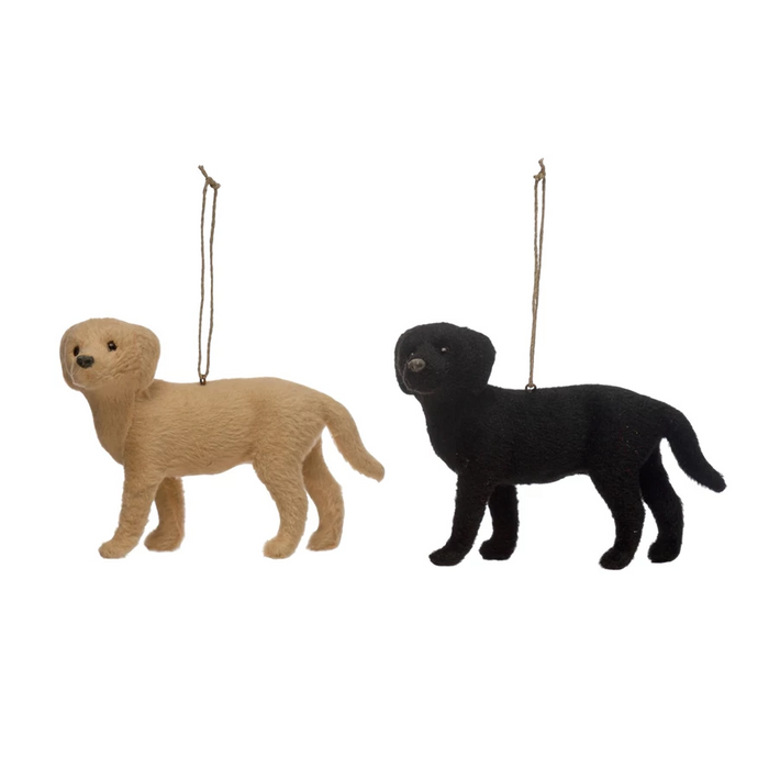 Faux Fur Labrador Ornament in 2 Colors-Lemons and Limes Boutique