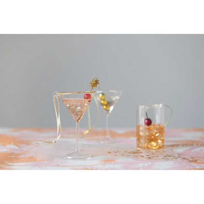 Glass Cocktail Ornament in 3 Styles-Lemons and Limes Boutique