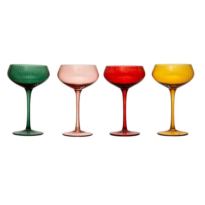 Stemmed Champagne/Coupe Glass, 4 Colors-Lemons and Limes Boutique