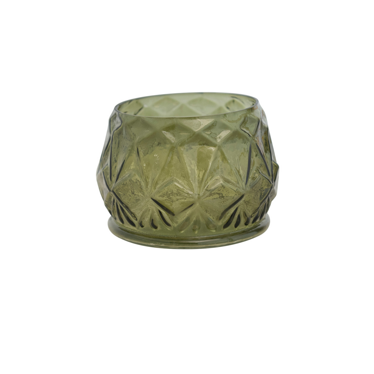 Embossed Glass Teal Light/Votive Holder, Green-Lemons and Limes Boutique