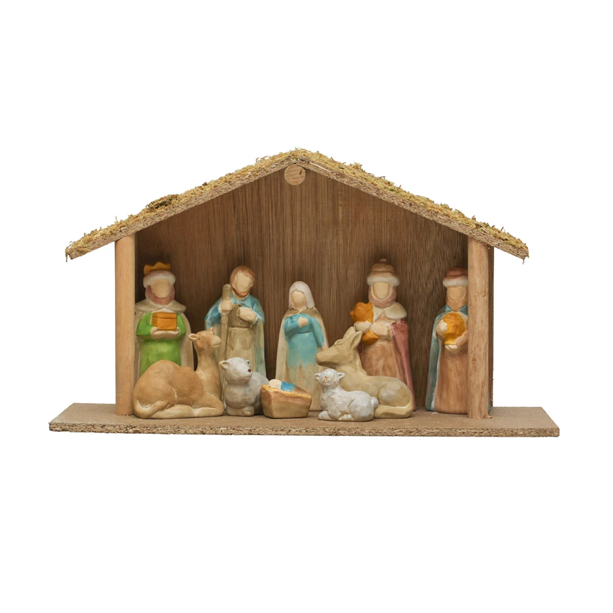 Wood Creche Nativity Set-Lemons and Limes Boutique