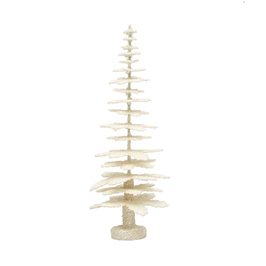 Coated Paper Tree w/ Glitter, Antique Finish, Cream Color-Lemons and Limes Boutique