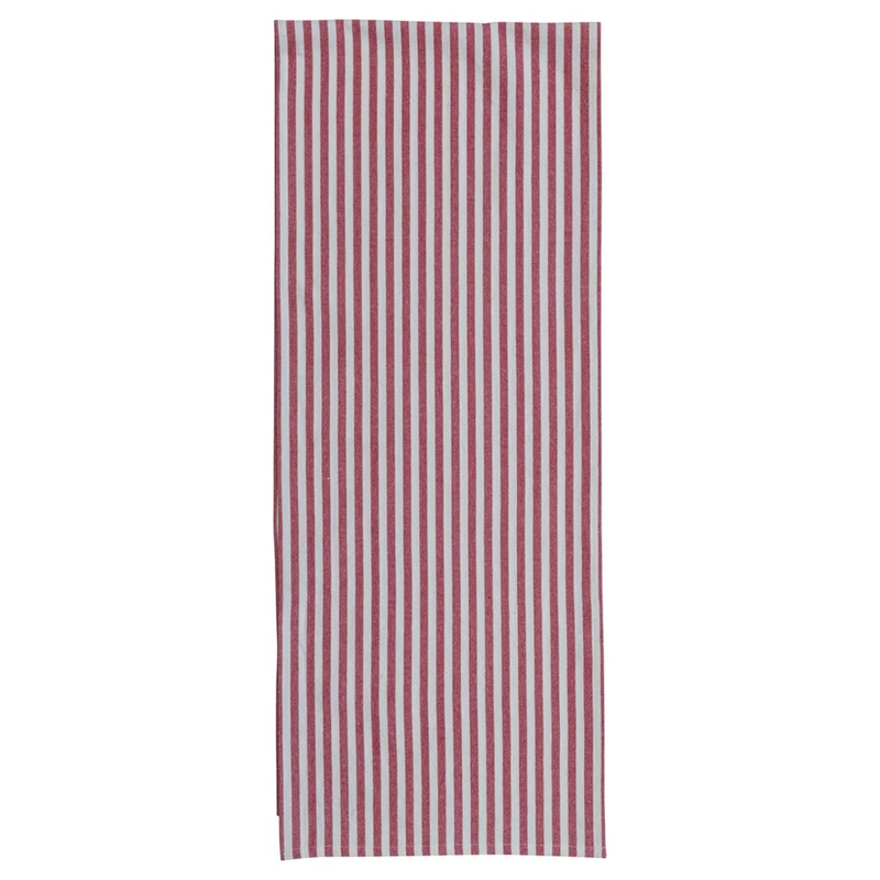 Woven Cotton Table Runner w/ Stripes, Red & White--Lemons and Limes Boutique