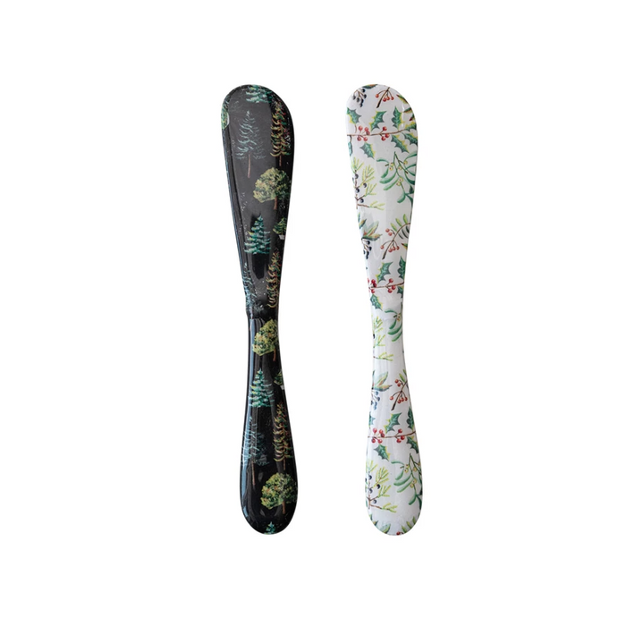 Enameled Stainless Steel Canape Knife w/ Evergreens/Botanicals, 2 Styles--Lemons and Limes Boutique
