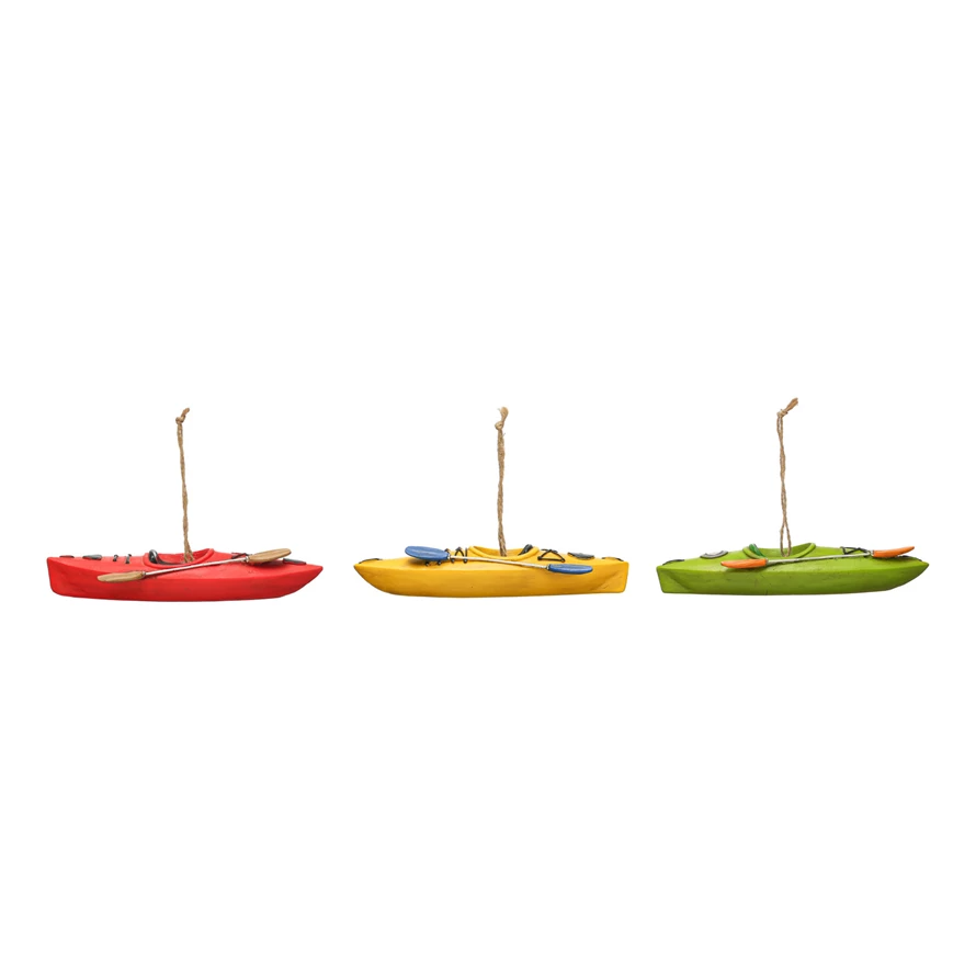 Resin Kayak Ornament w/ Paddle-Lemons and Limes Boutique