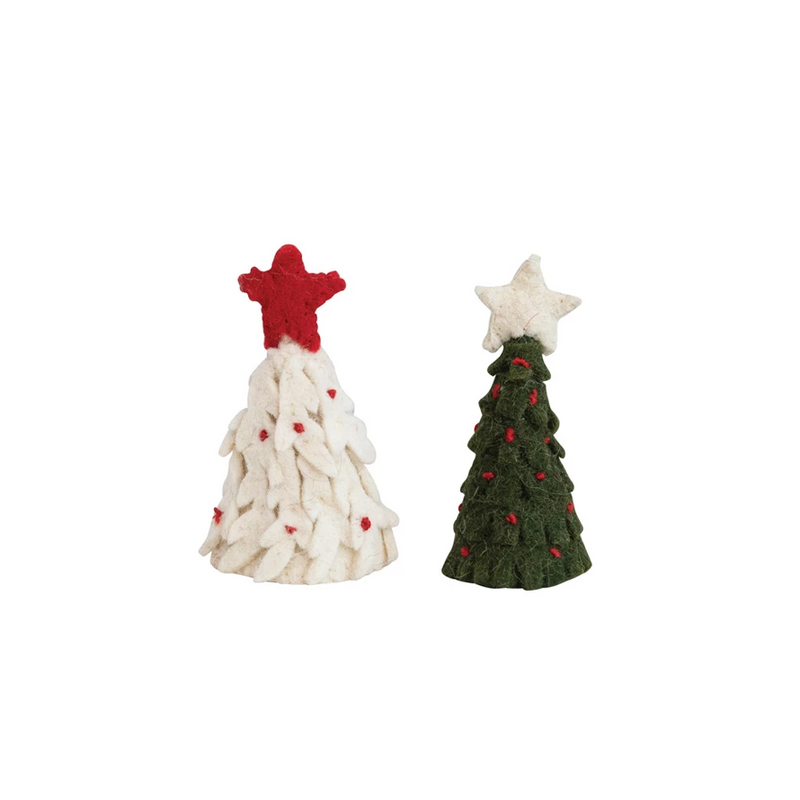 Handmade Wool Felt Tree w/ Star Bottle Topper--Lemons and Limes Boutique