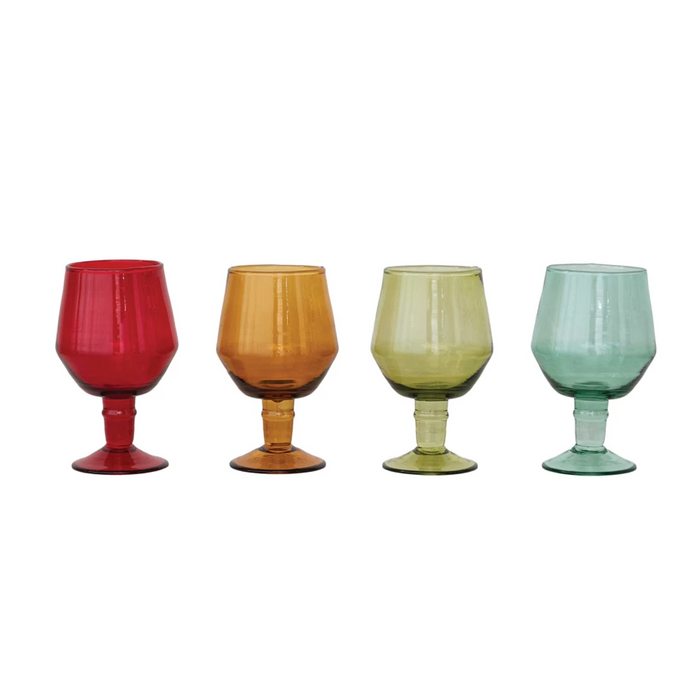 Round x 5-1/2"H 10 oz. Stemmed Glass, 4 Colors-Lemons and Limes Boutique