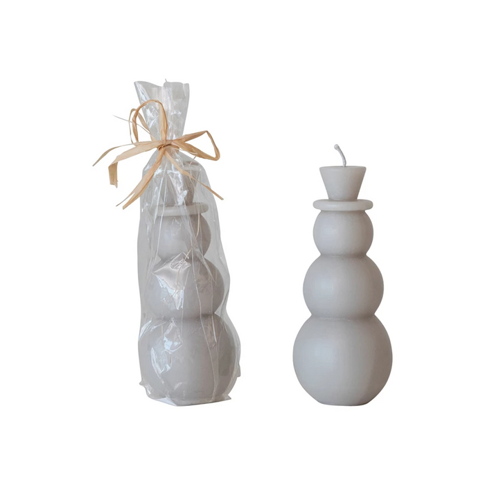 Unscented Snowman Shaped Candle in Grey-Lemons and Limes Boutique