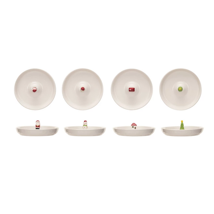 Stoneware Dish w/ Holiday Figure in 4 Styles-Lemons and Limes Boutique