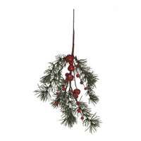 Faux Berry Pick w/ Jingle Bells in Red & Green-Lemons and Limes Boutique