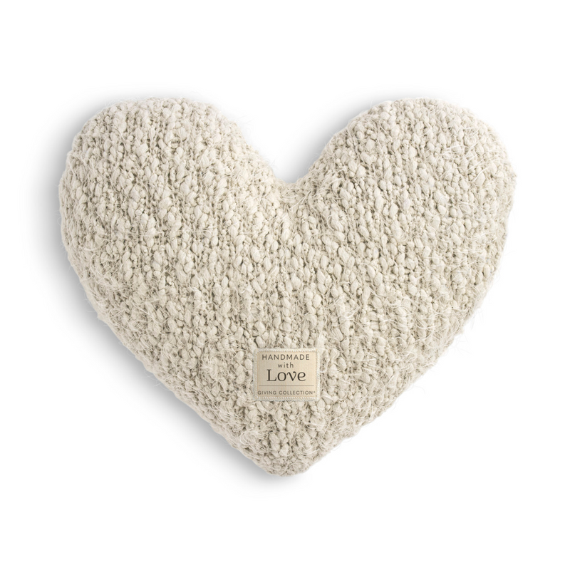 Cream Giving Heart Weighted Pillow-Lemons and Limes Boutique