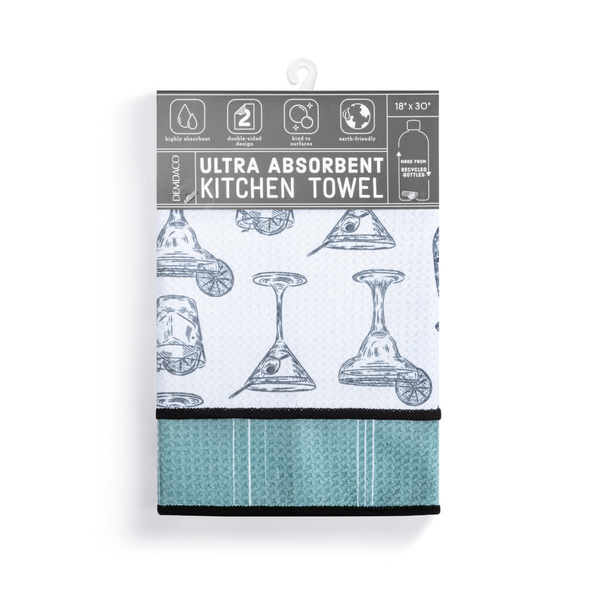 Cocktail Glasses Absorbent Reversible Towel-Lemons and Limes Boutique