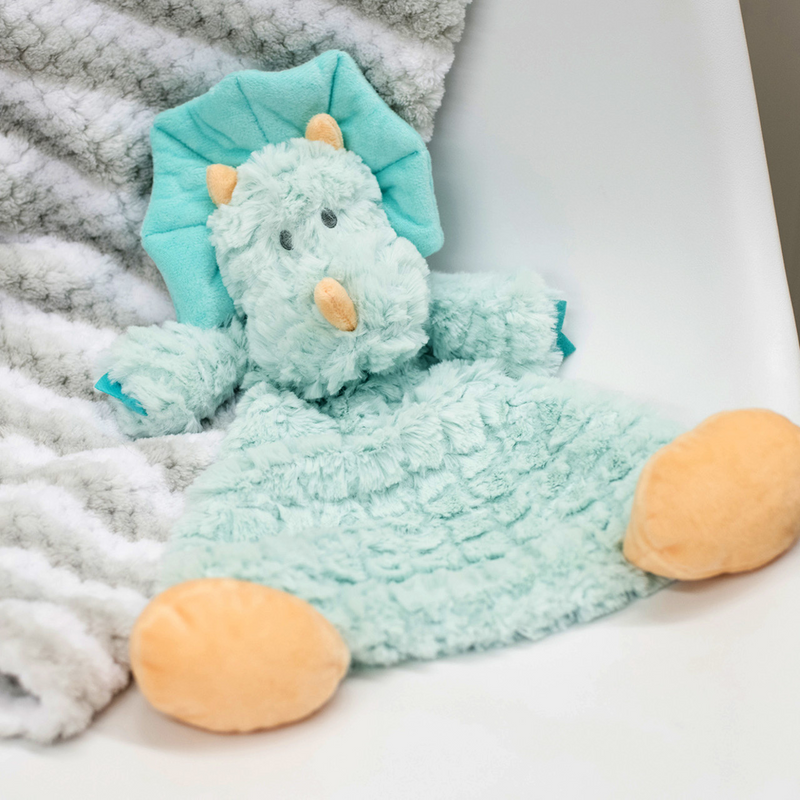 Darcy Dinosaur Rattle Blankie-Lemons and Limes Boutique