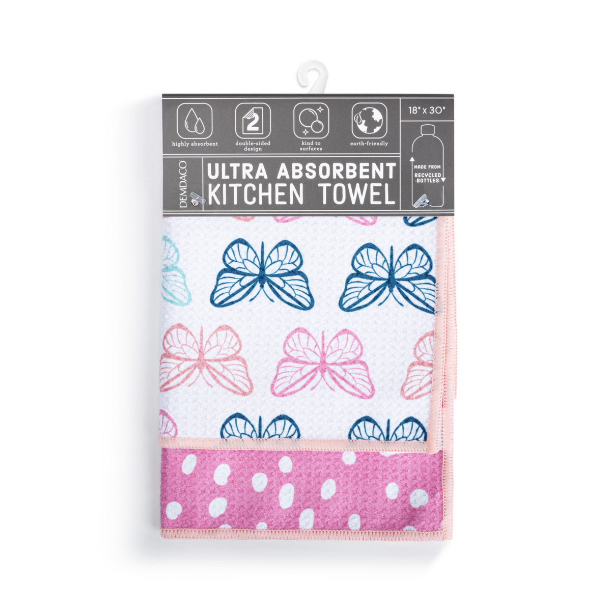 Butterflies Absorbent Reversible Towel-Lemons and Limes Boutique