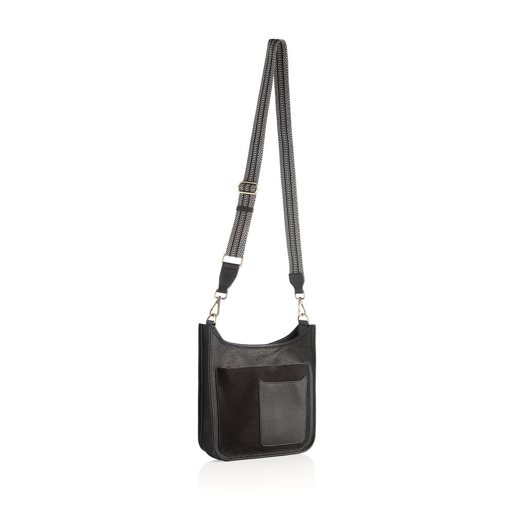 Arden Guitar Strap Cross-body in Black-Crossbody-Lemons and Limes Boutique