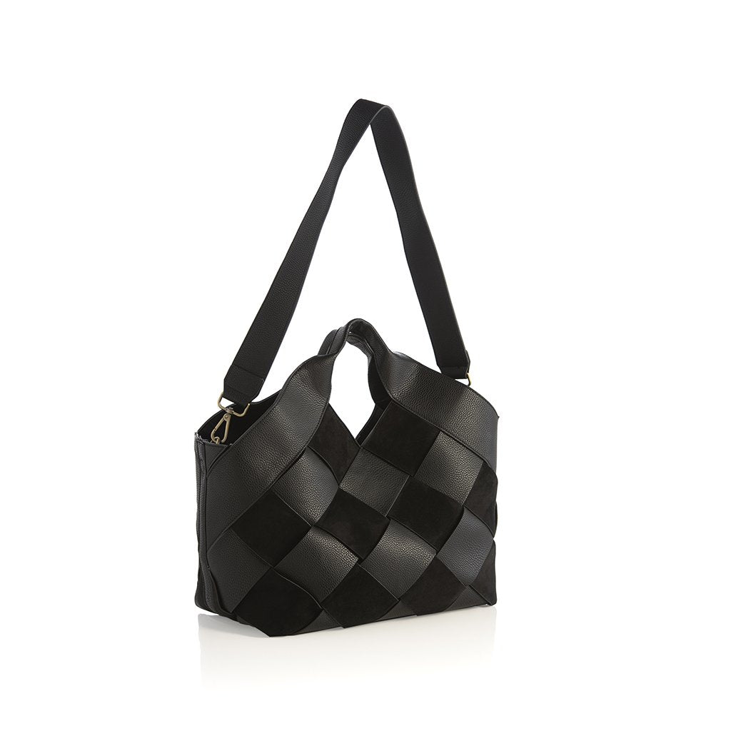 Ellie Woven Tote in Black-Tote-Lemons and Limes Boutique
