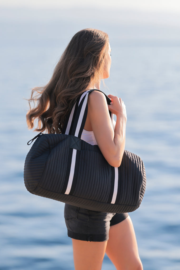 Ezra Duffle in Black-Lemons and Limes Boutique