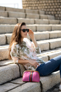 Blakely Zip Pouch in Pink-Lemons and Limes Boutique