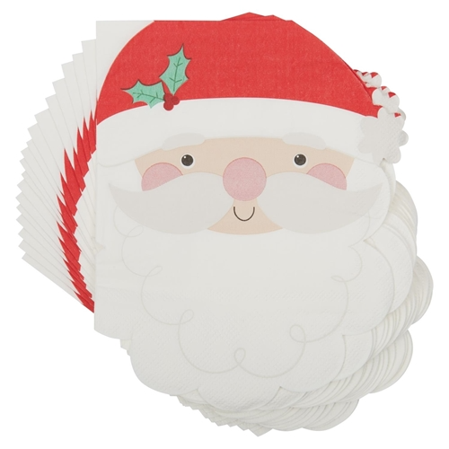 Santa Face Lunch Napkins 20ct.-Lemons and Limes Boutique