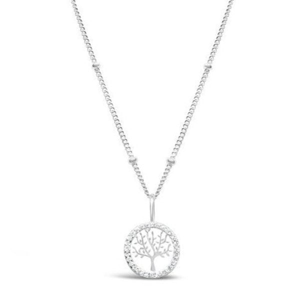 Charm & Chain Necklace -Tree of Life Silver--Lemons and Limes Boutique