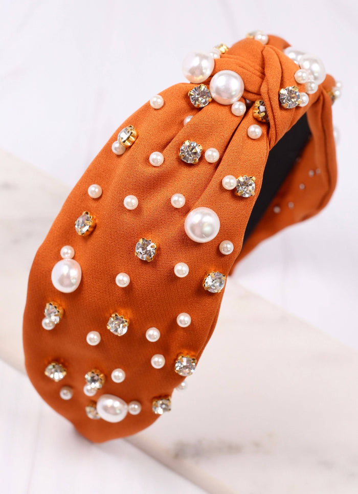 Higgins Embellished Headband in Camel-Lemons and Limes Boutique