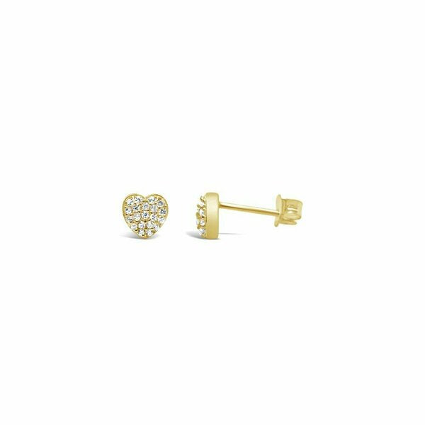 Pave Heart Stud Earring in Gold--Lemons and Limes Boutique
