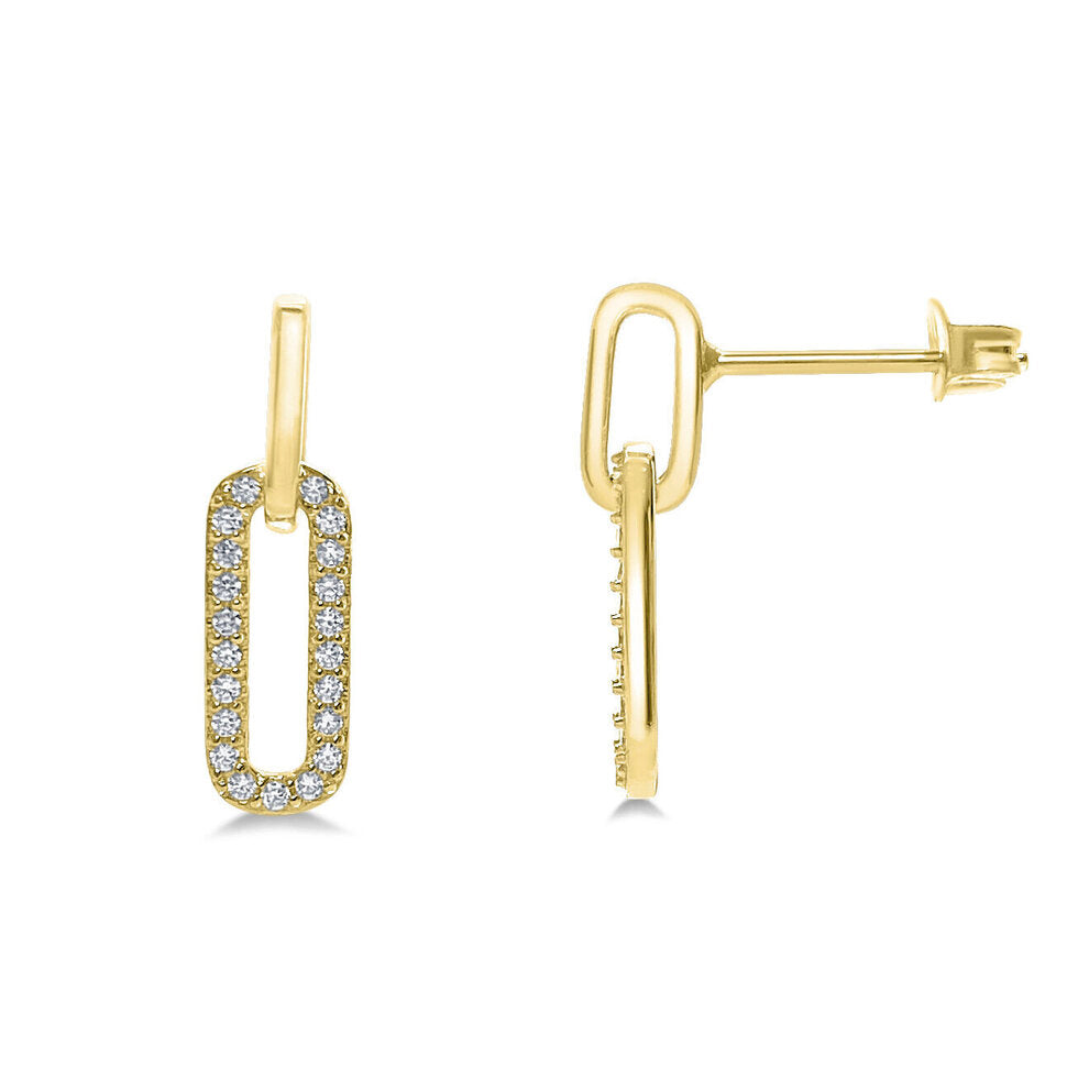 Elongated Drop Link Post Earring in Gold--Lemons and Limes Boutique