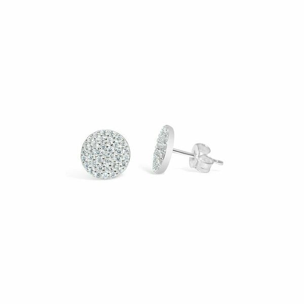 Pave Disk Earring -Silver--Lemons and Limes Boutique