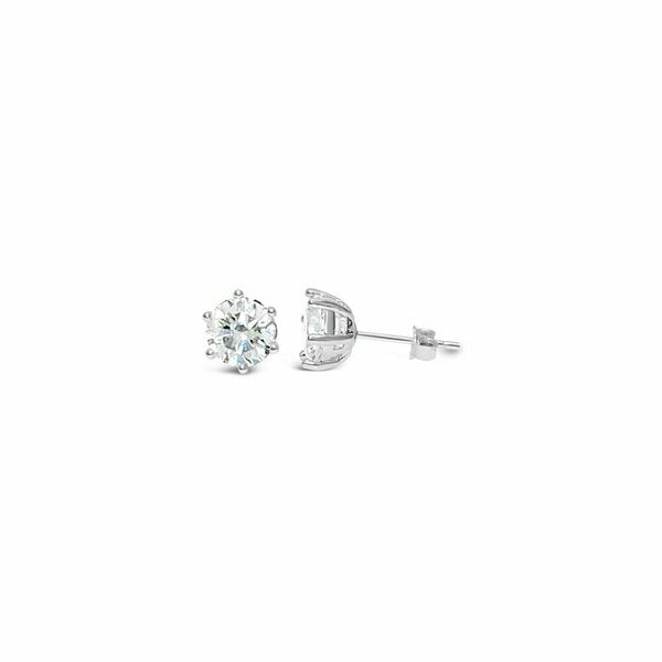 6 Prong 4mm CZ Stud-Silver--Lemons and Limes Boutique