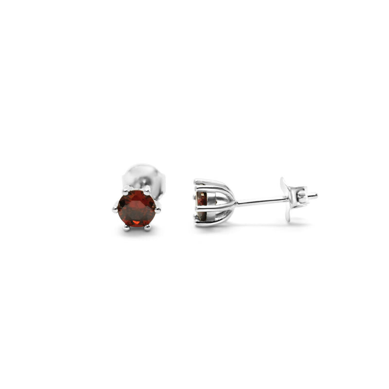 6 Prong CZ Garnet Earring--Lemons and Limes Boutique