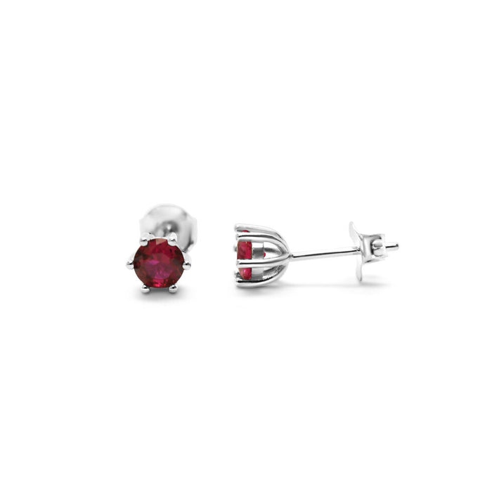 6 Prong CZ Ruby Earring--Lemons and Limes Boutique