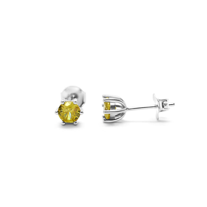6 Prong CZ Citrine Earring--Lemons and Limes Boutique
