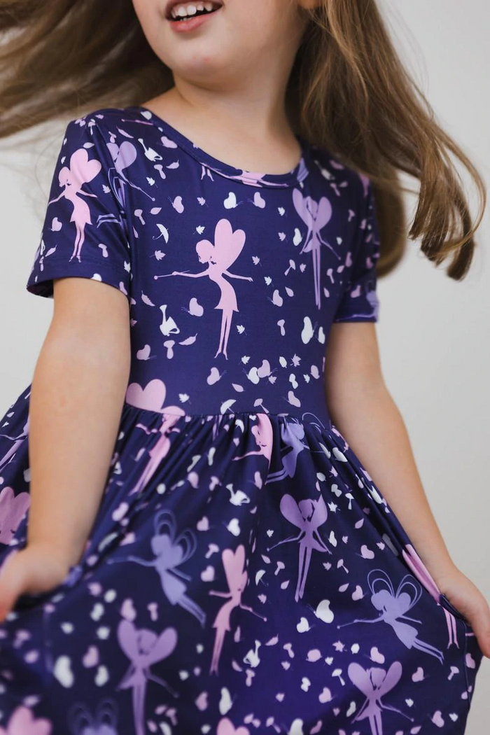 Fairy Nights S/S Twirl Dress-Baby & Toddler-Lemons and Limes Boutique
