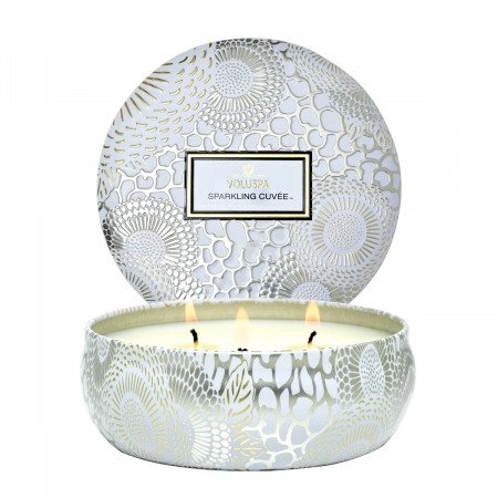 Sparkling Cuvee 3 Wick Tin Candle Voluspa-Lemons and Limes Boutique