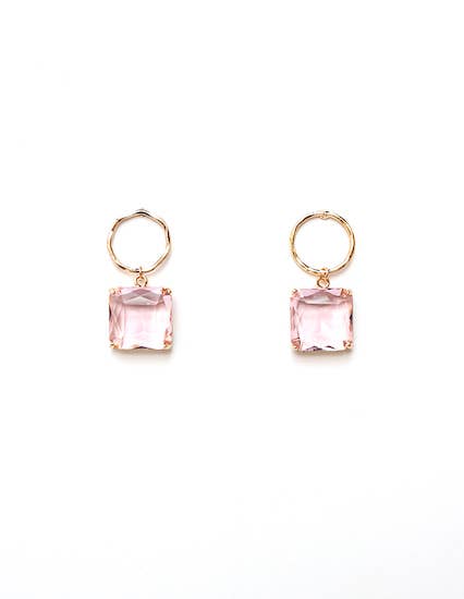 Phoebe Pink Quartz Earrings-Lemons and Limes Boutique