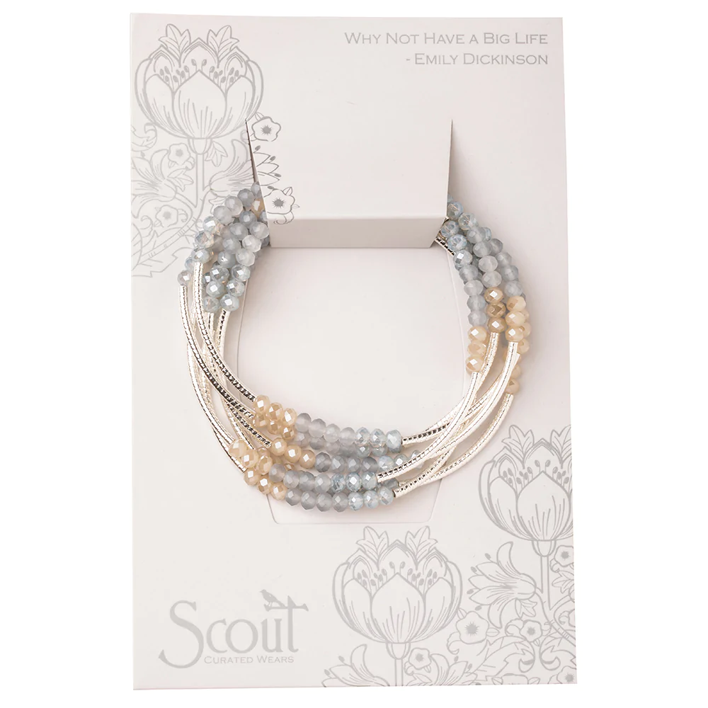 Scout Wrap-Bracelet/Necklace in Mist Combo Silver-Lemons and Limes Boutique