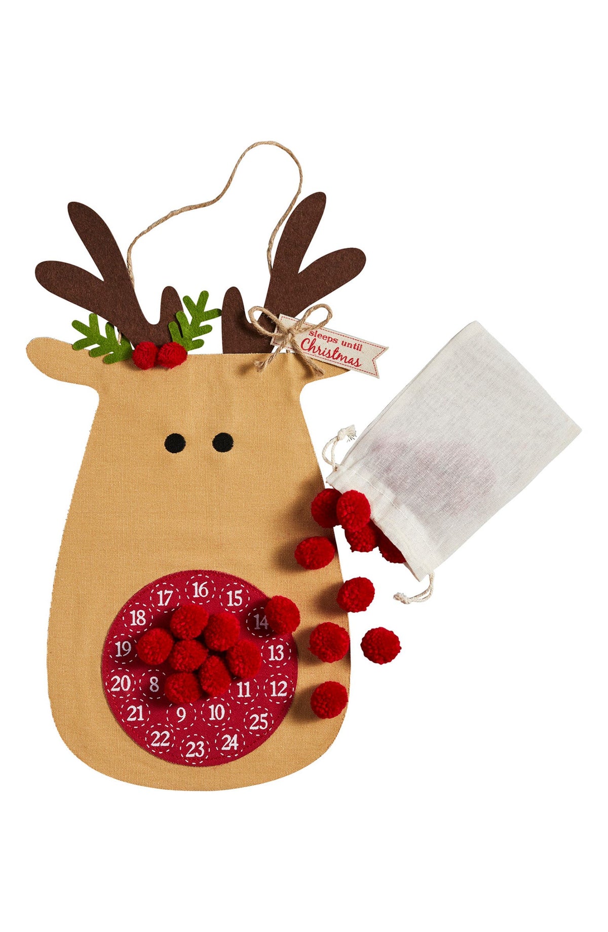 Reindeer Pom Countdown Hanger-Lemons and Limes Boutique